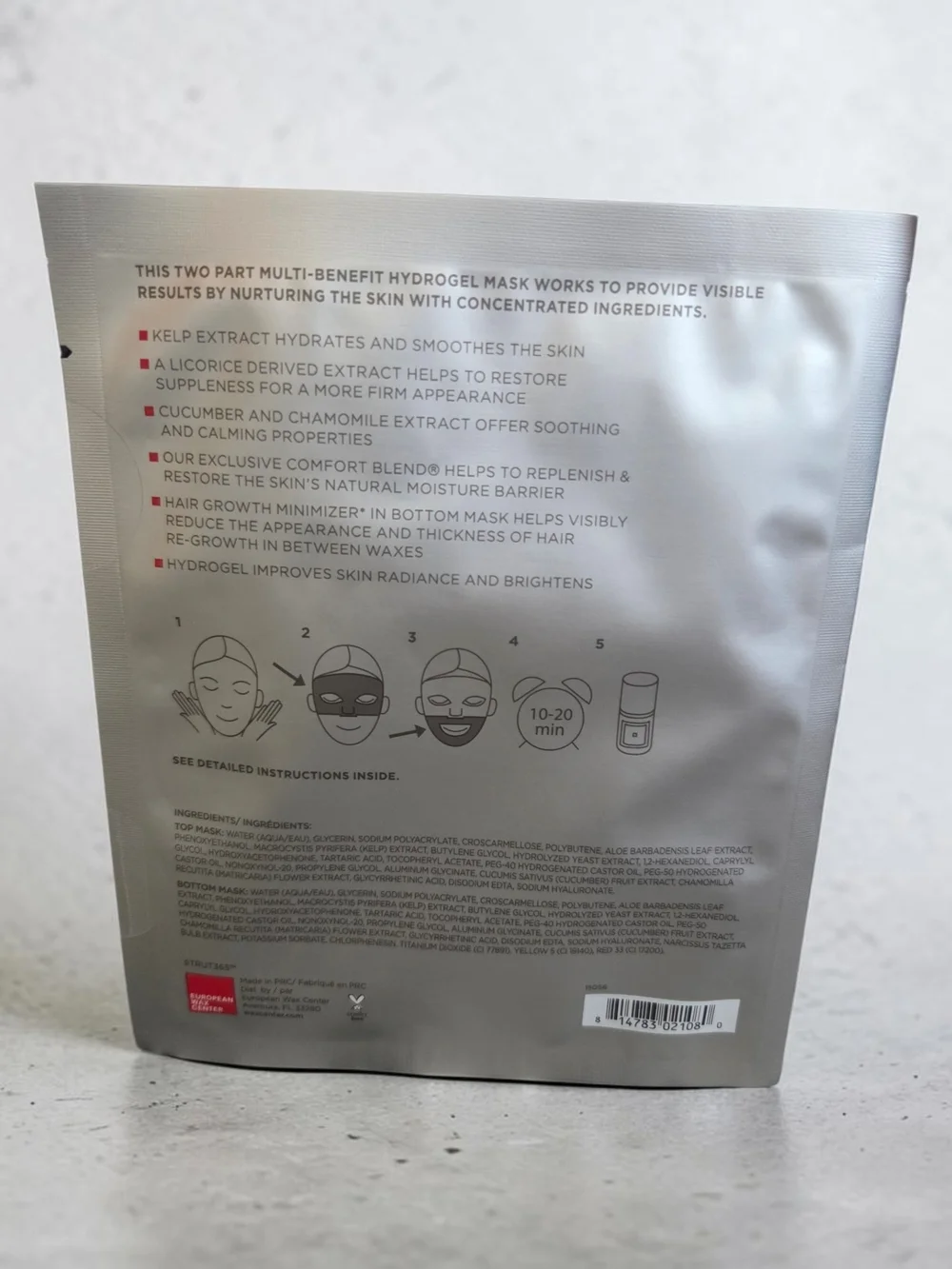 The European Wax Center Mask Me Hydrogel 2 Pc Face Mask